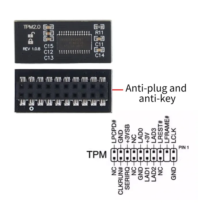 TPM%202.0%20Module%2020%20Pin%20LPC%20Interface%20Encrypted%20Trusted%20Platform%20Module%20for%20WIN11%20Upgrade%20Test%20-%20Image%205