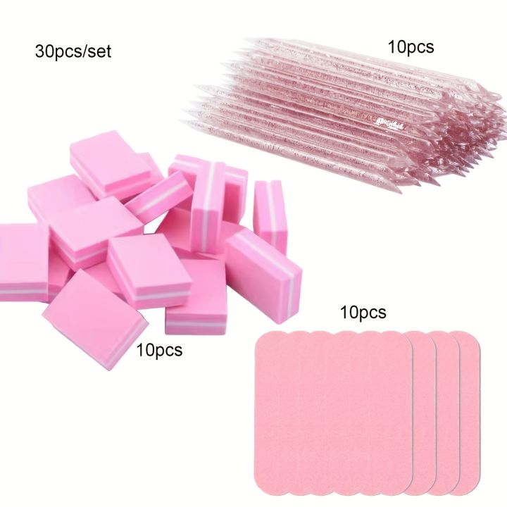 %5B30pcs%20Nail%20Art%20Kit%20Essentials%5D%2030pcs%20Pink%20Nail%20Art%20Kit%20-%20Disposable%20Mini%20Nail%20File,%20Buffer%20Pad%20&%20Stick%20Set%20for%20DIY%20Jewelry%20Poli%20-%20Image%205