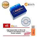 Iremax OBD II Bluetooth Wireless Car Diagnostic tool ELM327 free SD card reader. 