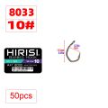 Hirisi 50pcs PTFE Coated High Carbon Stainless Steel Micro Barbed Fish Hook With Eye 8033 Fishing Accessories Spliceable Box. 