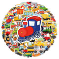 60 Pcs Cartoon Engineering Vehicle Transportation Sticker Helmet Decoration Waterproof Sticker. 