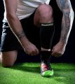1pair Outdoor Sports Football Socks With Knee & Calf Support, Soccer Player Version.