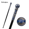 Silver Blue Luxury Round Handle Fashion Walking Stick for Party Decorative Walking Cane Elegant Crosier Knob Walking Stick 93cm. 