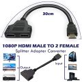 HDMI Splitter Adapter Cable 1 Male To Dual HDMI 2 Way Female 4K 3D Y Splitter Cable for Laptop TV Monitor 1080P 1 in 2 Out LED. 