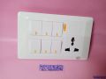 6 Gang switch + Socket Size 3/5. 