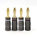 4/8/12/16//24/36/40pcs  Metal BANANA PLUGS 24K Gold-plated 4MM Banana Connector with Screw Lock For Audio Jack Speaker Plugs. 