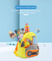 2-4 years old kids engineering backpack cartoon excavator backpack plush kids small school bag toy backpack.