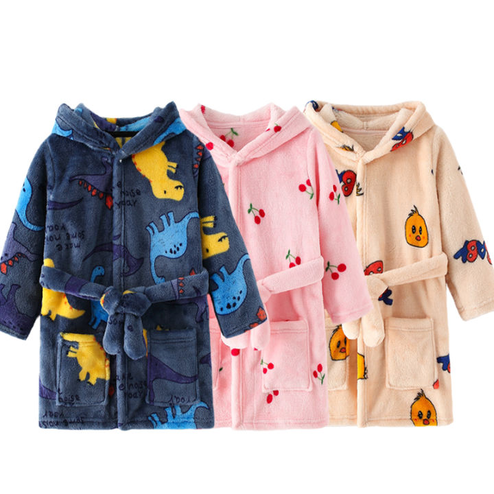 Boy%20and%20Girls%20Flannel%20Pajamas%20Robe%20Autumn%20and%20Winter%20Children%20Sleepwear%20Soft%20Hooded%20Kids%20Homewear%202-8%20Years%20-%20Image%203