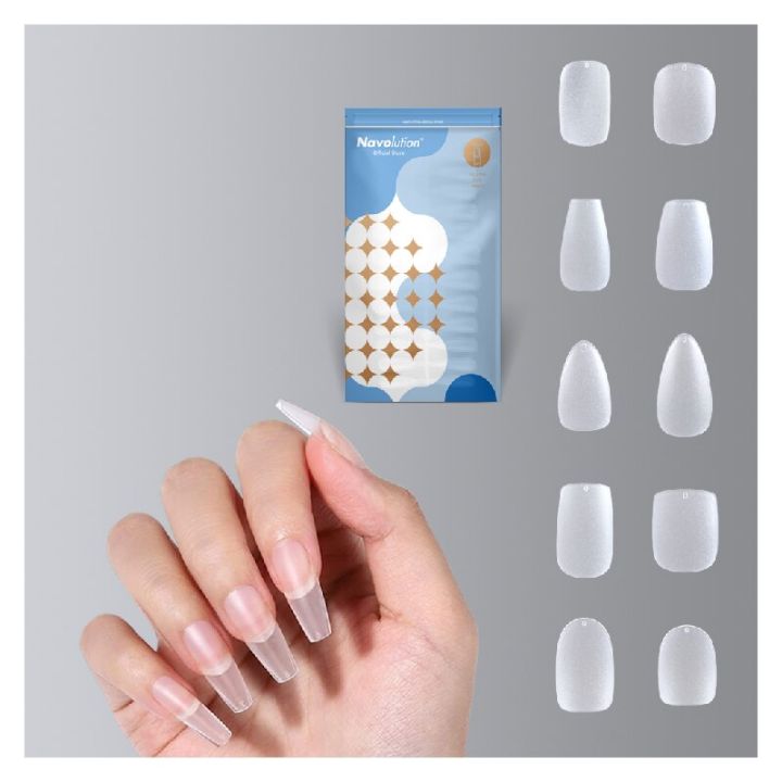 NAVOLUTION 120Pcs False Nails Acrylic False Nails Coffin Artificial Nails Transparent Matte False Nails For Extension