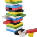 Wooden Stacking Tower Game Interactive Board Game 48PCS Small Colorful Stacking Blocks Balancing Blocks for Family Game. 