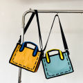 Women Casual Shoulder Bag 2D Bags Crossbody Bag Casual Comic Handbag Novelty Summer Contrast Colors Fashion 3D Drawing Tote Bag. 