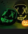 Scary Halloween Mask, LED Mask, Glow Neon Mask Costume Mask with 3 Lighting Modes & El Wire for Men Women Kids, Light up Mask for Festival Cosplay Halloween Costume Masquerade Parties,Carnival,Gifts (Red). 