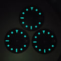 28.5mm NH35 Dial Carbon Fiber Dial Blue Luminous No Logo High Quality NH35 Watch Dial Fit NH35/36/38/39/70 Movements Watch Parts. 