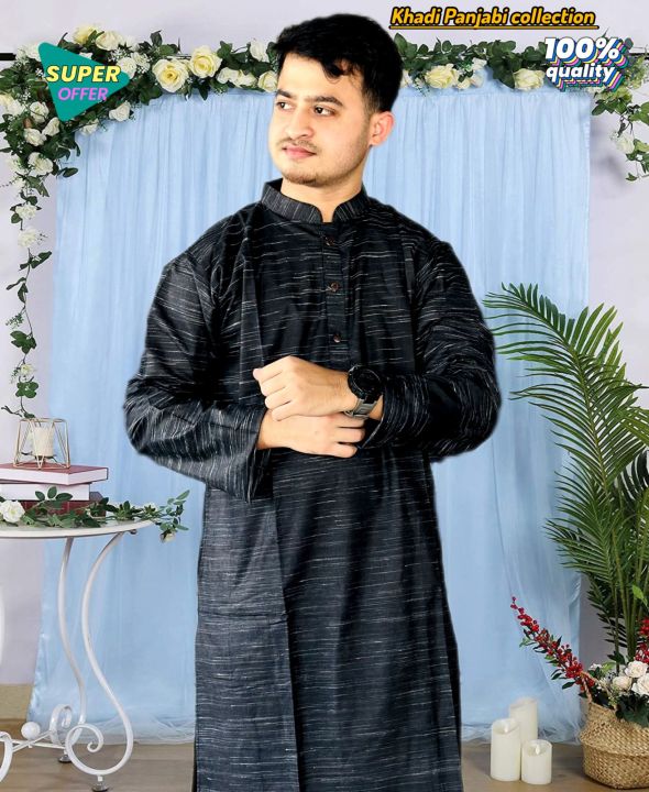 Khadi Black Jurna panjabi premium quality for men