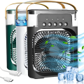 3-in-1 Portable Air Cooler Fan with USB Charging - Mini AC for Small Rooms, Home & Office Cooling with 3 Speeds, 5 Spray Settings, and Multiple Light Modes. 