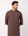 Junaid Jamshed Sticthed BROWN COTTON CASUAL MENS KAMEEZ SHALWAR For Men And Boys -Collection:2026- Designcode: JJKS-A-47575/S26/JJ9873-CL. 
