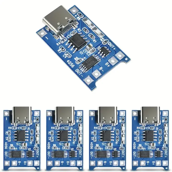 Type%20C%205V%201A%2018650%20TP4056%20Lithium%20Battery%20Charger%20Module%20Charging%20Board%20With%20Battery%20Protection%20Dual%20Functions%201A%20Li-ion%20low%20Price%205pcs%20-%20Image%202
