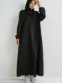 Middle Eastern Islamic Modest Dress Muslim Ramadan Maxi Dresses Full Sleeve Casual Black Dress Women Abayas. 