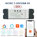 Alexa Voice Remote Control,Tuya Smart Home 2CH Wifi Motor Forward Reverse Switch,7v-32v / 85v-250v 2 Channel Module Relay pen gpt. 
