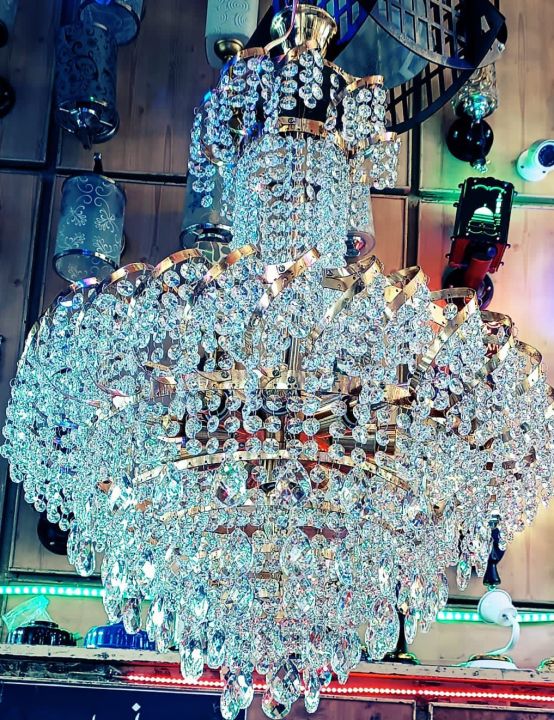 New Jhoomer 10 Light Crystal Fanoos For Ceiling