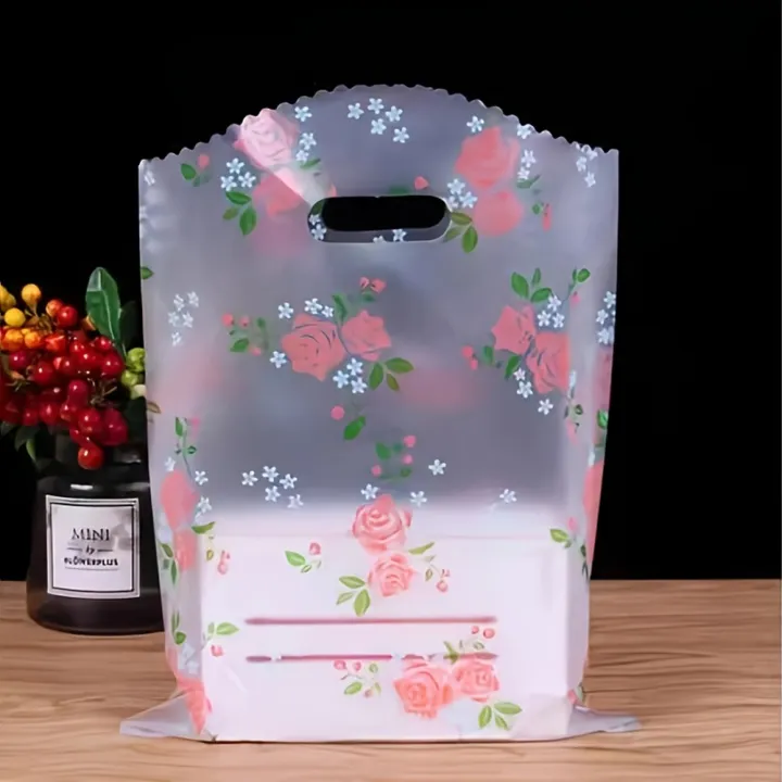 50pcsThanks%20%20Bag%20with%20Handle,Boutique%20Packaging%20Bag%20Souvenir%20Bag%20Plastic%20Floral%20Tote%20Bag,Birthday%20Party%20Wedding%20SouvenirBag%20-%20Image%203