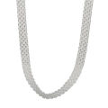 1 piece of S925 silver simple hollowed-out wide necklace, mesh clavicle chain, high quality, suitable for daily wear. 