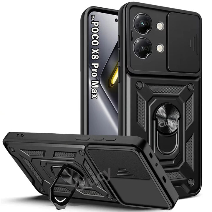 Shockproof Armor Case For Mi POCO X8 Pro Max Car Holder Phone Cover For POCO X8 X7 X6 Pro X7 X6 Camera Lens Protection Fundas