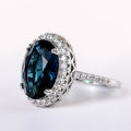 Huitan Charming Blue CZ Women Rings Wedding Party Accessories Bling Bling Graceful Bridal Eternity Ring Trendy Jewelry Wholesale.