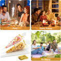 25/50pcs Plastic Cone Bags with Twist Ties for Popcorn Treat Candy Goodie Gifts and Party Favors Packaging. 
