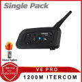 XINOWY V6 PRO Motorcycle Bluetooth Helmet Intercom Headset 1200M Interphone Communicator for 6 Riders Waterproof Music Player.