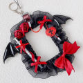 1Pc Creative Vampire Photo Card Holder, with a Chain to Attach to a Backpack, Featuring Bat Wings and Bowknots, Anime Cartoon Game Character Merchandise, Display Card Holder, Celebrity Photo Card Holder for Fan Support, Fandom, Otaku, Ita Bag, and Aest.... 