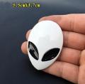 1 Pcs Metal 3D Alienware Alien Head Auto Logo Sticker Vinyl Badge Emblem Motorcycle Car Head Cover Sticker Car Body Styling. 