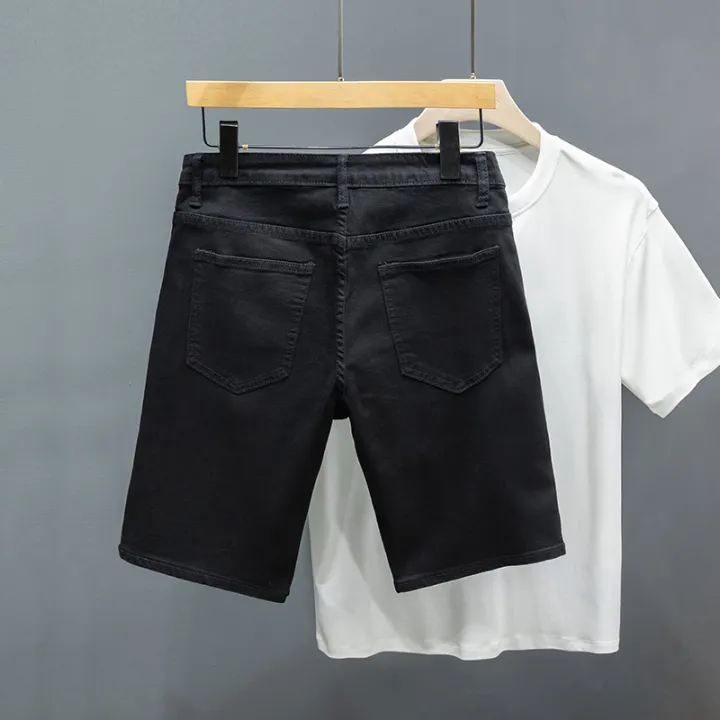 New%20Men's%20Summer%20Straight%20Denim%20Shorts%20Cotton%20Washed%20Breathable%20Fashion%20Short%20Jeans%20Casual%20Korean%20Comfortable%20Male%20Shorts%20-%20Image%204