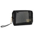 Women Travel Cosmetic Bag Large Capacity Black Mesh Makeup Case Organizer Storage Pouch Casual Zipper Toiletry Make Up Wash Bags. 