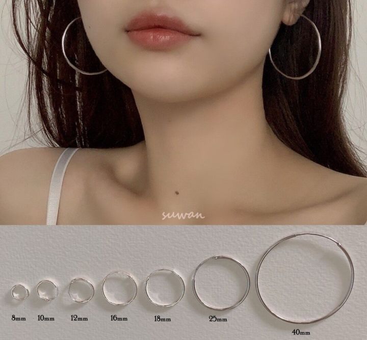 [Genuine silver certified] suwann.na.shop [price per pair] real silver earring hoop earrings Silver