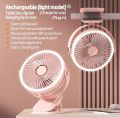 Camping Fan Rechargeable Desktop Portable Air Circulator Wireless Ceiling Electric Fan With LED Light Clip-on Home Fan. 