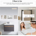 Portable Trifold Vanity Cosmetic Mirror with Height Adjustable Hooks for Self Hair Cutting Makeup Folding for Bath and Travel. 
