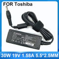 30W 19V 1.58A 5.5*2.5mm PA3743E-1AC3 PA3743U laptop ac adapter for  Mini NB200 NB201 NB202 NB203 NB205 NB250 NB255 NB550D. 