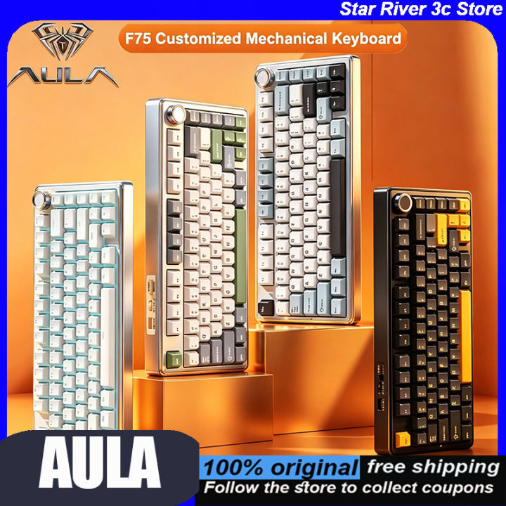 AULA F75 Mechanical Keyboard Wireless/Bluetooth Wired/2.4G Pc Gaming ...