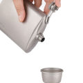 Tiartisan 200ml/260ml Portable Pure Titanium Hip Flask With Funnel Outdoor Hiking Pot Whiskey Wine Pot Bottle.