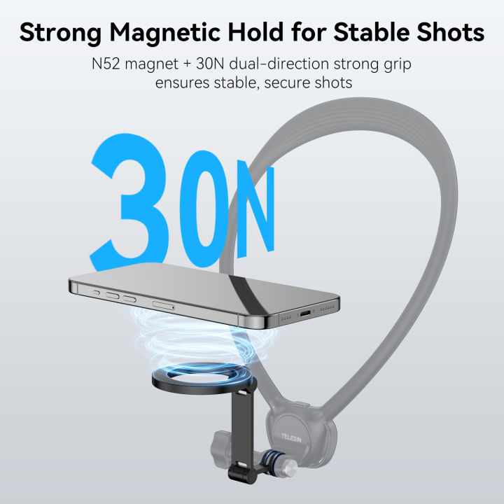 TELESIN%20Mobile%20Phone%20Magnetic%20Stand%20For%20Iphone%2016%2015%2014%2013%2012%20Andriod%20Phone%20Two%20Claw%20Adapter%20For%20Smart%20phone%20Magnetic%20mount%20-%20Image%202