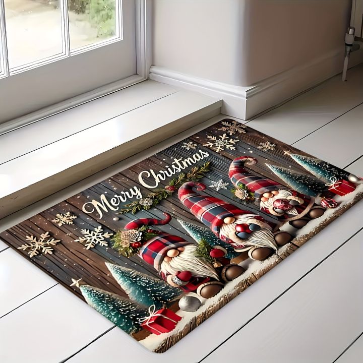 VIKAMA%20Christmas%20Carpet%20Three%20Santa%20Claus%20Doormat%20Entrance%20Welcome%20Mat%20Outdoor%20Carpet%20Rug%20For%20Bedroom%20Living%20Room%20Home%20Decoratio%20-%20Image%202