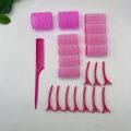 21 Piece Set Of Non Heat Curling Hair Tubes 10 Pieces+10 Hair Clips+1 Comb. 