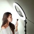 12 Inch LED Ring Light with Adjustable Stand & Phone Holder for Live Streaming, Video Recording, Photography, and Makeup Tutorials.