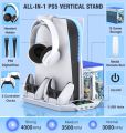 Dinofire S6000 For PS5/PS5 Slim Console Disc/Digital Vertical Stand Cooling Fan For Sony Playstation 5 controller Charging Dock. 