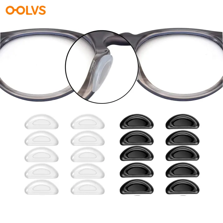 10 Pairs/Packs Adhesive Nose Pad, Eyeglass Nose Pads Stick On Silicone Anti-Slip for Sunglasses Thin Nose Pads Eyeglasses