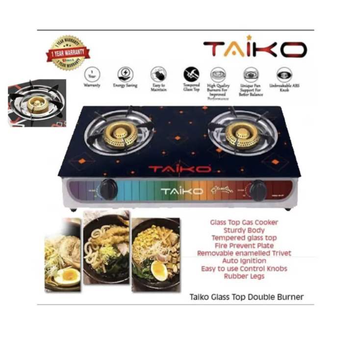 🛒 🔥🔥Taiko 2 Burner Glass Top Gas Cooker 🛒🔥🔥