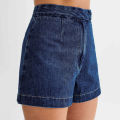 Summer Women's Denim Shorts Sleeveless High Waist Wide Leg Shorts A-Line Hot Pants Lady Jeans Bottoms Shorts Casual Style Jeans.
