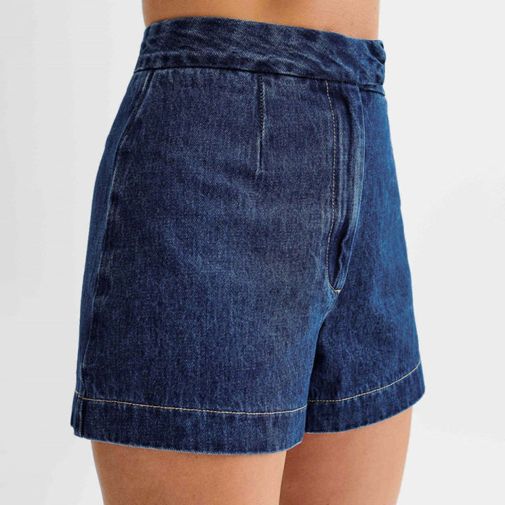 Summer%20Women's%20Denim%20Shorts%20Sleeveless%20High%20Waist%20Wide%20Leg%20Shorts%20A-Line%20Hot%20Pants%20Lady%20Jeans%20Bottoms%20Shorts%20Casual%20Style%20Jeans%20-%20Image%202