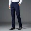 Men's lightweight business casual pants with micro elasticitymen's quick drying pantsnew straight leg office black deep bluepant. 